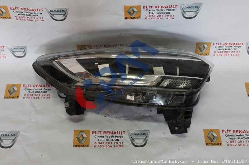 Renault Kadjar 2015 2018 Sağ Far İcon Paket Mercekli Çıkma Orjinal