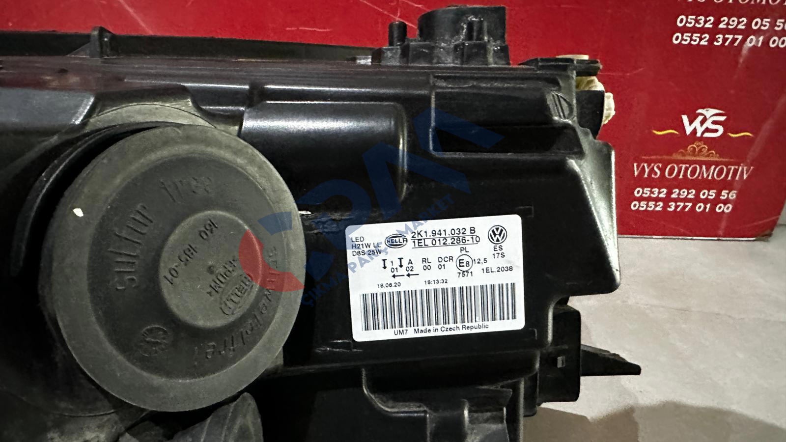 2015 2020 Volkswagen Caddy Exclusive Led Sağ Ön Far 2K1941032B