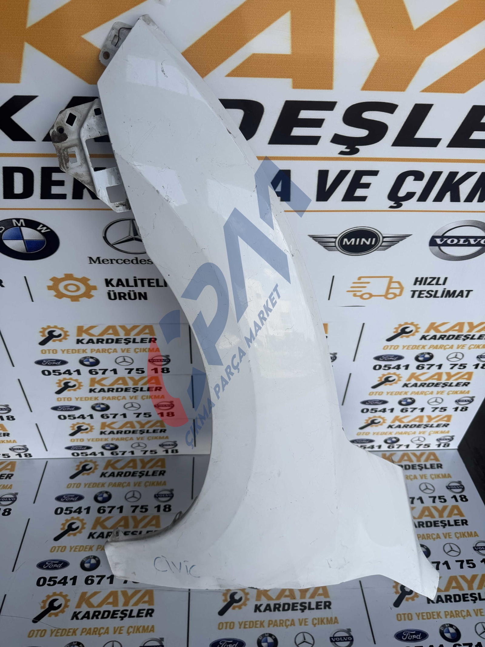 2016 2021 HONDA CIVIC FC5 SOL ÖN ÇAMURLUK