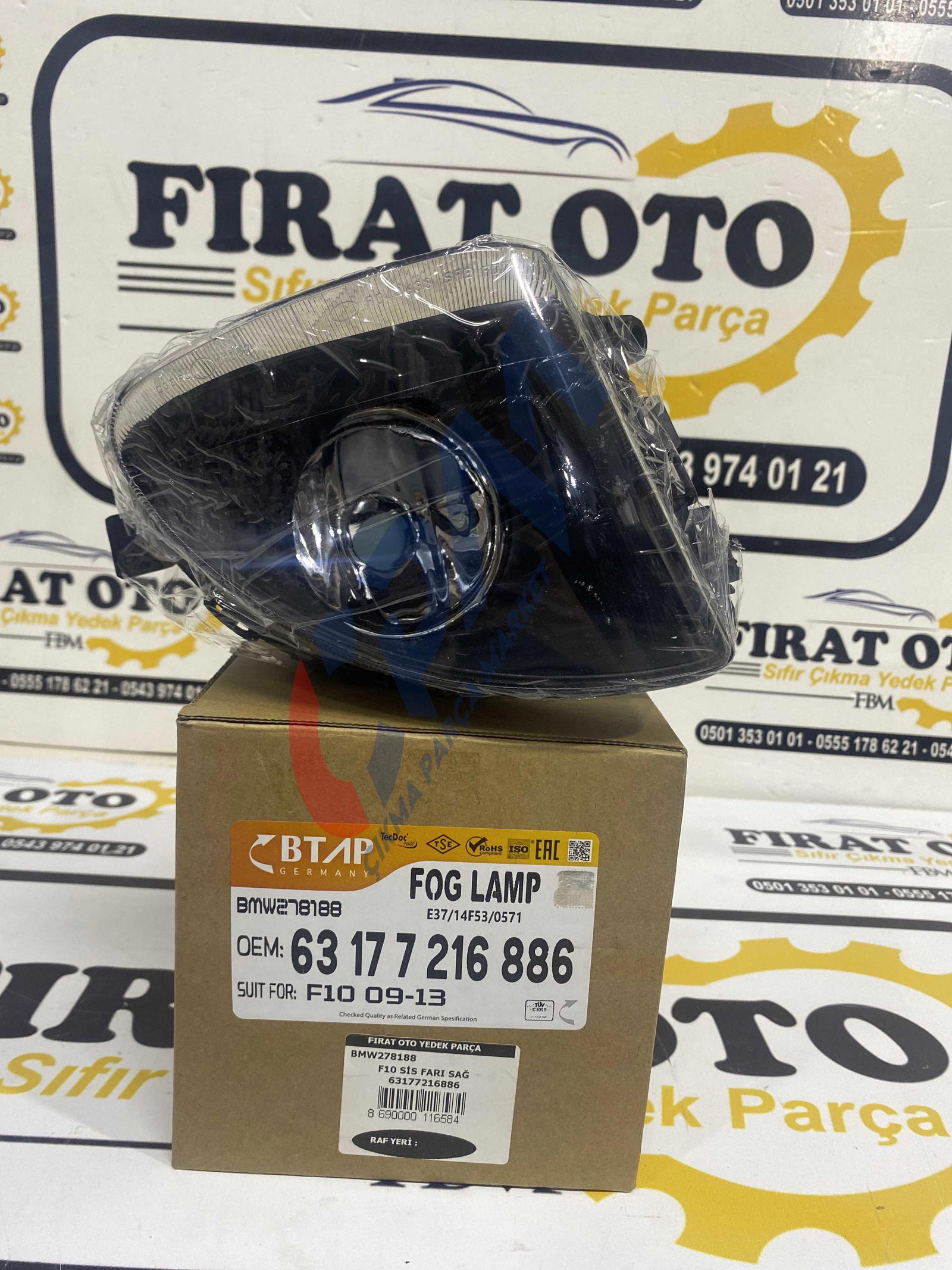 BMW 5 Serisi F10 Sağ Sis Farı 63177216886