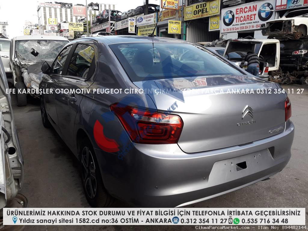 citroen c elysee çıkma sol arka dolu kapı