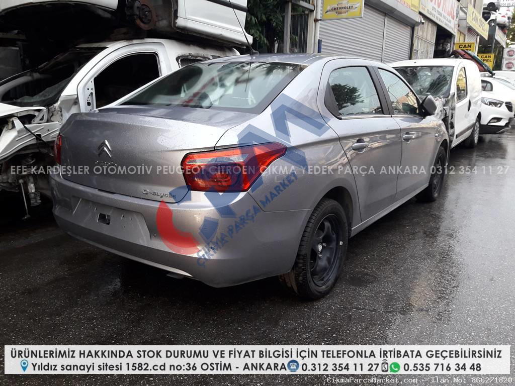 citroen c elysee çıkma sağ arka dolu kapı